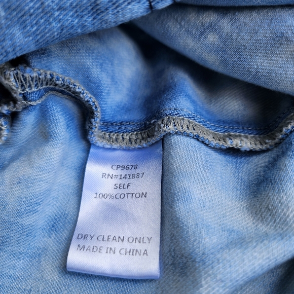 TCEC Womens Blue Light Wash Denim Playsuit Romper Short Sleeve Snap Belted Sz M - Picture 10 of 16